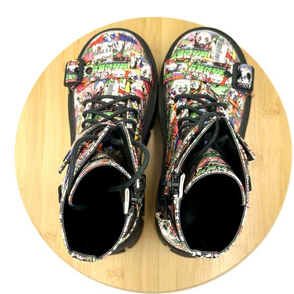 Current Mood Reckless Adventure Combat Boots Anime Design - Size 7 - Picture 13 of 16